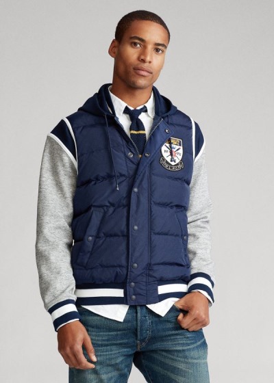 Chaquetas Polo Ralph Lauren Hombre Azul Marino - Down-Paneled Baseball - VTDGW4720